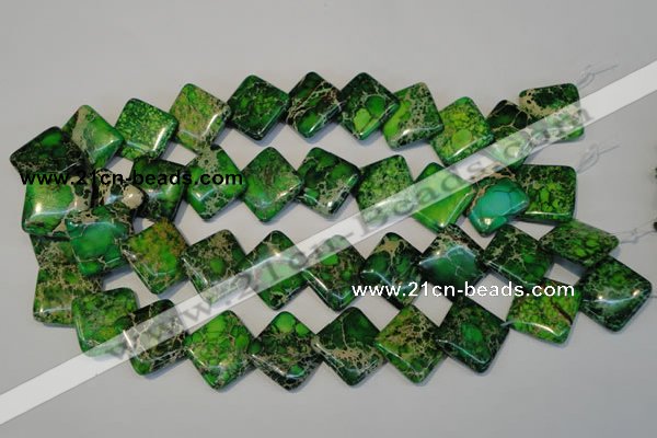 CDI207 15.5 inches 20*20mm diamond dyed imperial jasper beads