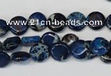 CDI230 15.5 inches 10mm flat round dyed imperial jasper beads