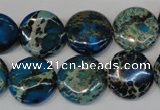 CDI232 15.5 inches 16mm flat round dyed imperial jasper beads