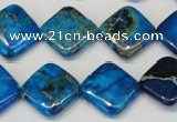 CDI248 15.5 inches 16*16mm diamond dyed imperial jasper beads