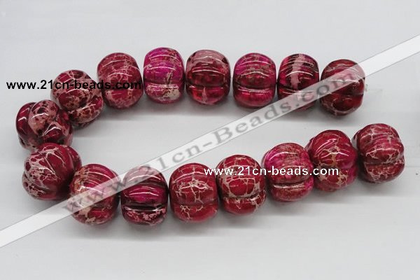 CDI25 16 inches 26*35mm pumpkin dyed imperial jasper beads