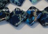 CDI258 15.5 inches 20*20mm diamond dyed imperial jasper beads