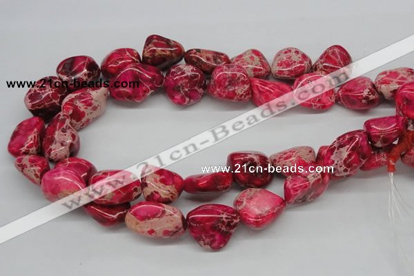 CDI27 16 inches 20*25mm nuggets dyed imperial jasper beads wholesale