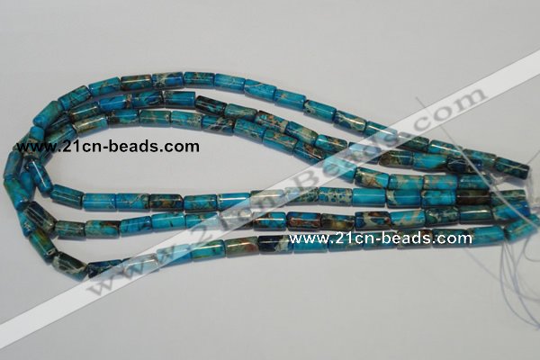 CDI279 15.5 inches 6*12mm tube dyed imperial jasper beads