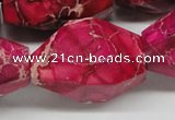 CDI28 16 inches 25*35mm faceted nuggets dyed imperial jasper beads