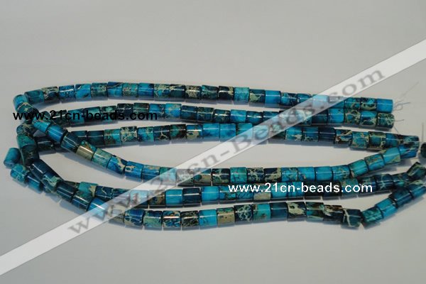 CDI280 15.5 inches 8*8mm tube dyed imperial jasper beads