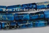 CDI282 15.5 inches 8*17mm tube dyed imperial jasper beads