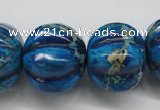 CDI297 15.5 inches 19*23mm pumpkin dyed imperial jasper beads