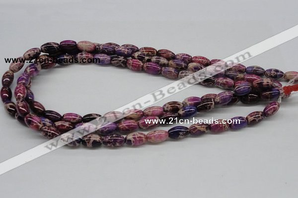 CDI30 16 inches 8*12mm rice dyed imperial jasper beads wholesale