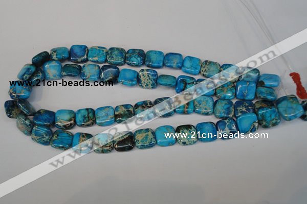 CDI300 15.5 inches 14*14mm square dyed imperial jasper beads