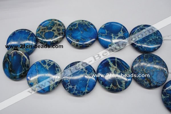 CDI310 15.5 inches 40mm flat round dyed imperial jasper beads