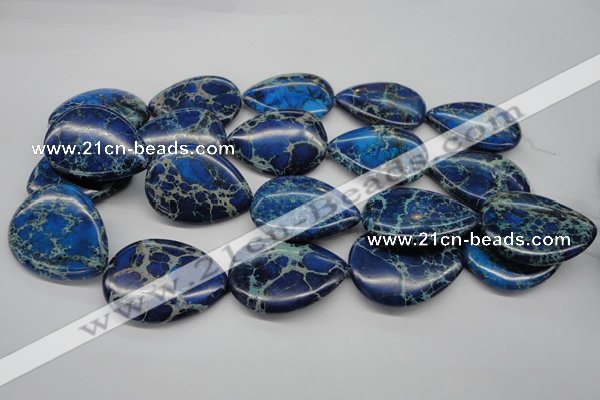 CDI327 15.5 inches 30*40mm flat teardrop dyed imperial jasper beads