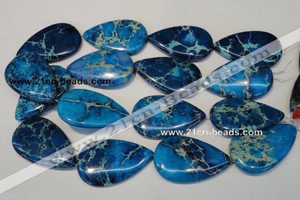 CDI328 15.5 inches 30*50mm flat teardrop dyed imperial jasper beads