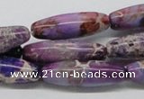 CDI33 16 inches 10*30mm rice dyed imperial jasper beads wholesale