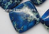 CDI340 15.5 inches 35*35mm diamond dyed imperial jasper beads