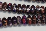 CDI372 15.5 inches 6*12mm rondelle dyed imperial jasper beads