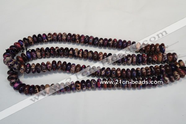 CDI372 15.5 inches 6*12mm rondelle dyed imperial jasper beads