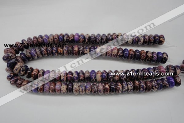 CDI373 15.5 inches 7*14mm rondelle dyed imperial jasper beads