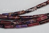 CDI376 15.5 inches 4*12mm tube dyed imperial jasper beads