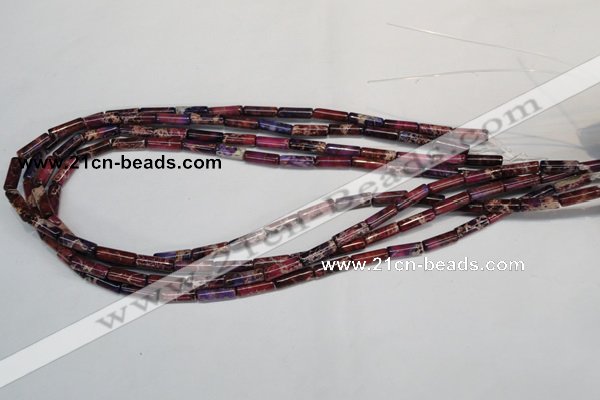 CDI376 15.5 inches 4*12mm tube dyed imperial jasper beads