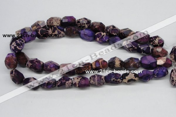 CDI38 16 inches 14*18mm faceted nuggets dyed imperial jasper beads