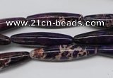 CDI383 15.5 inches 7*30mm rice dyed imperial jasper beads