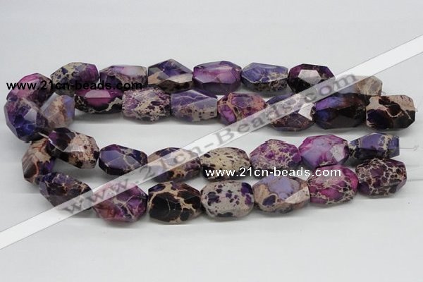 CDI39 16 inches 20*25mm faceted nuggets dyed imperial jasper beads