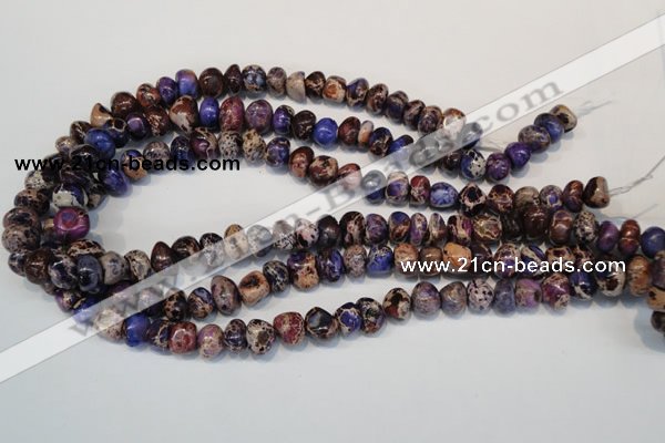 CDI391 15.5 inches 8*12mm nugget dyed imperial jasper beads