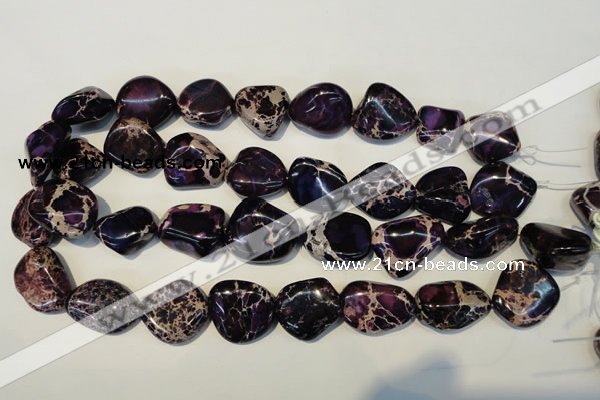 CDI394 15.5 inches 20*25mm nugget dyed imperial jasper beads