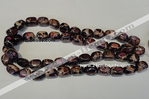 CDI395 15.5 inches 12*16mm nugget dyed imperial jasper beads