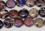 CDI406 15.5 inches 12mm flat round dyed imperial jasper beads