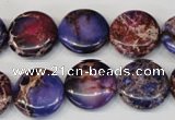 CDI408 15.5 inches 16mm flat round dyed imperial jasper beads