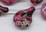 CDI43 16 inches 22*35mm petal shaped dyed imperial jasper beads