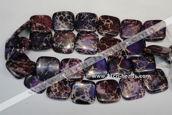 CDI430 15.5 inches 30*30mm square dyed imperial jasper beads