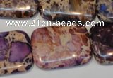 CDI440 15.5 inches 20*30mm rectangle dyed imperial jasper beads