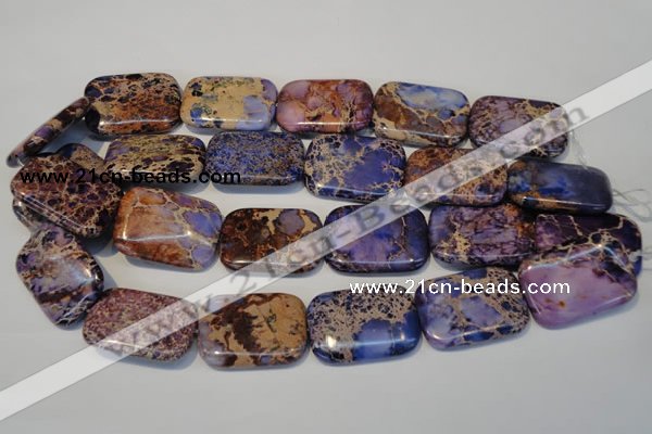 CDI442 15.5 inches 25*35mm rectangle dyed imperial jasper beads