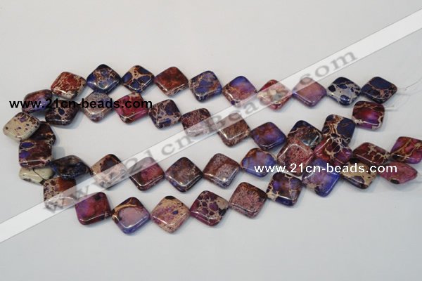 CDI445 15.5 inches 16*16mm diamond dyed imperial jasper beads