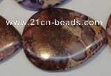 CDI461 15.5 inches 30*40mm flat teardrop dyed imperial jasper beads