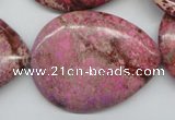 CDI480 15.5 inches 30*40mm flat teardrop dyed imperial jasper beads