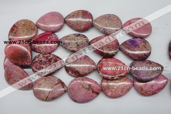 CDI480 15.5 inches 30*40mm flat teardrop dyed imperial jasper beads