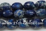 CDI49 16 inches 12*15mm faceted egg-shaped dyed imperial jasper beads