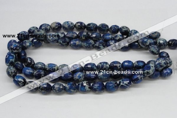 CDI49 16 inches 12*15mm faceted egg-shaped dyed imperial jasper beads