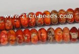 CDI501 15.5 inches 6*10mm rondelle dyed imperial jasper beads