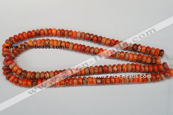 CDI501 15.5 inches 6*10mm rondelle dyed imperial jasper beads