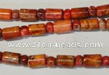 CDI505 15.5 inches 3*6mm rondelle & 6*9mm tube dyed imperial jasper beads