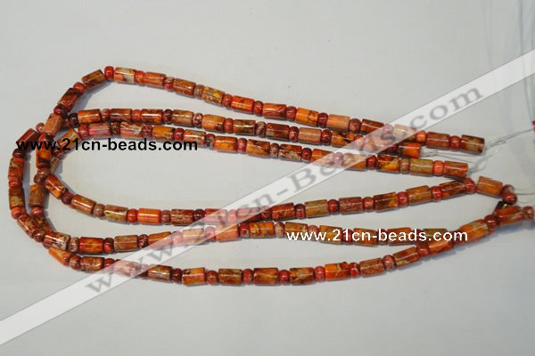 CDI505 15.5 inches 3*6mm rondelle & 6*9mm tube dyed imperial jasper beads