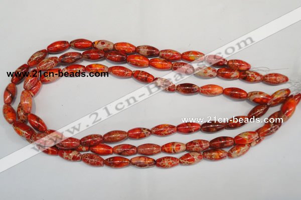CDI512 15.5 inches 8*16mm rice dyed imperial jasper beads