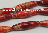 CDI513 15.5 inches 8*31mm rice dyed imperial jasper beads