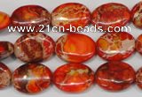 CDI531 15.5 inches 12*16mm oval dyed imperial jasper beads