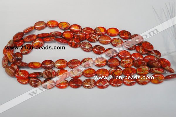 CDI531 15.5 inches 12*16mm oval dyed imperial jasper beads